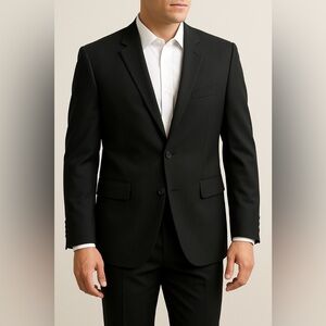 Pronto Uomo 42 Short Wool Blend Black Blazer Jacket